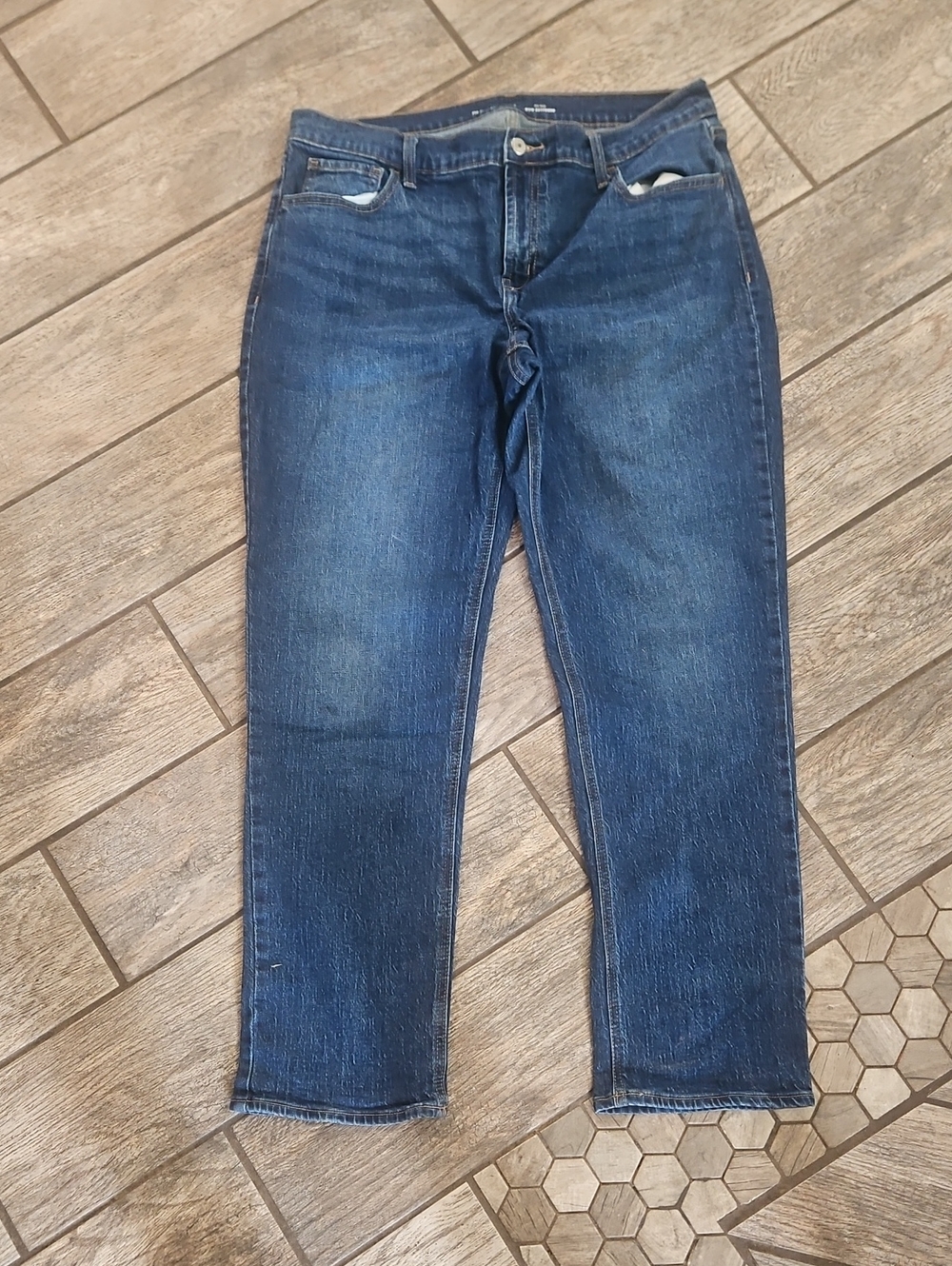 Old Navy Dark Blue Boyfriend Straight-Leg Jeans
